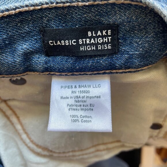 Veronica Beard Blake Classic Straight Distressed High Rise Jeans Blue Size 25 - Picture 4 of 9